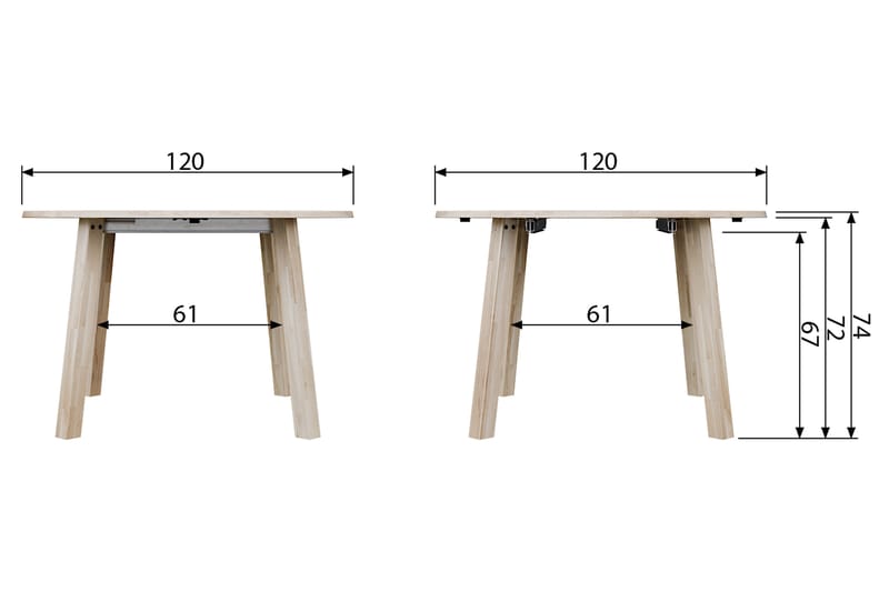 Lange Jan Udvideligt Spisebord 120 cm Rund - Eg - Spisebord og køkkenbord