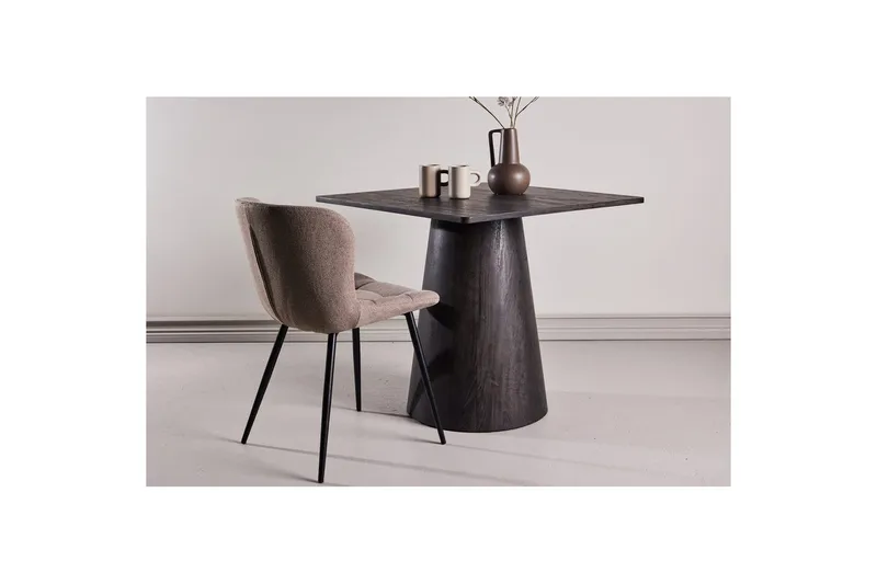 Lanzi Lille Kvadratisk Spisebord 80 cm med Træ- og Egeudseende - Brun - Møbler - Borde - Spisebord og køkkenbord