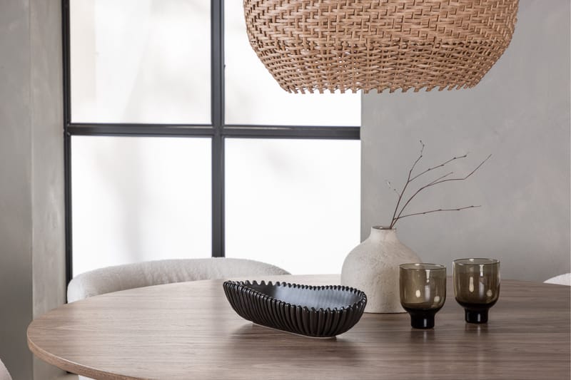 Lanzo Rundt Spisesæt i Træ 120 cm med 4 Edina Stole - Natur - Møbler - Borde - Spisebordssæt