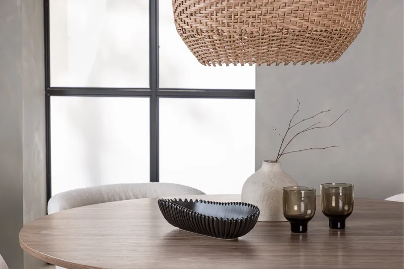 Lanzo Rundt Spisesæt i Træ 120 cm med 4 Edina Stole - Natur - Møbler - Borde - Spisebordssæt