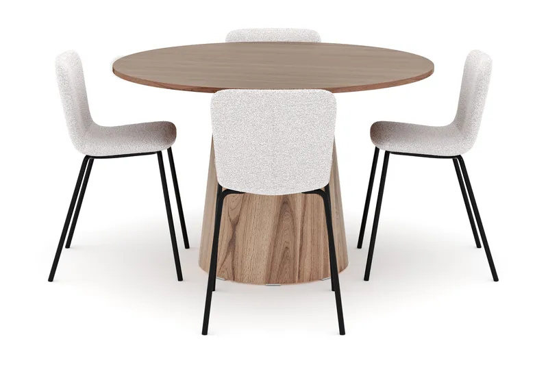 Lanzo Spisebord 120 cm med 4 Katy Spisestole - Møbler - Borde - Spisebordssæt