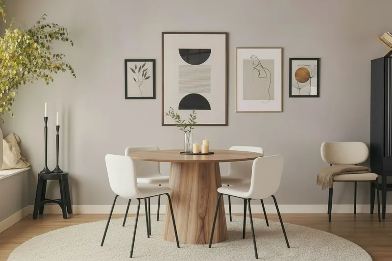 Lanzo Spisebord 120 cm med 4 Katy Spisestole - Møbler - Borde - Spisebordssæt