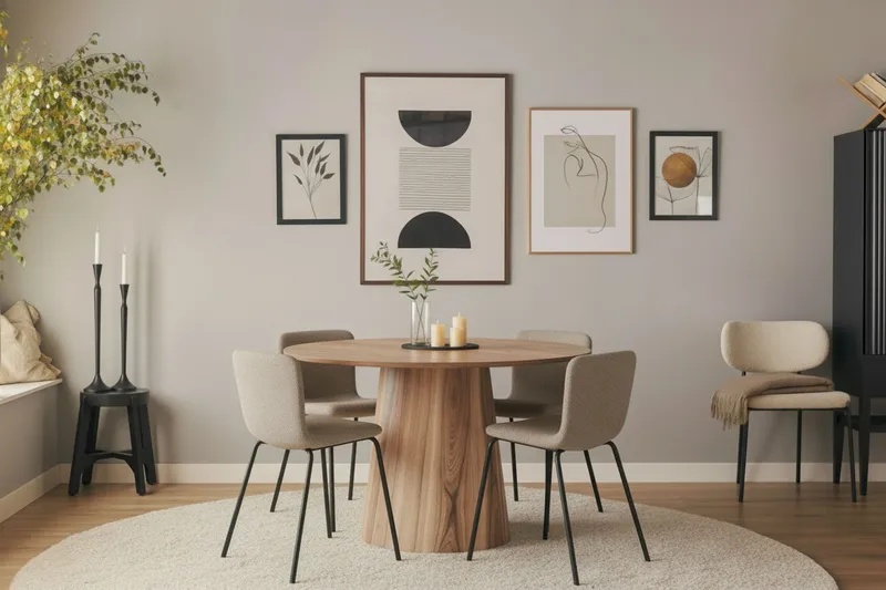 Lanzo Spisebord 120 cm med 4 Katy Spisestole - Møbler - Borde - Spisebordssæt