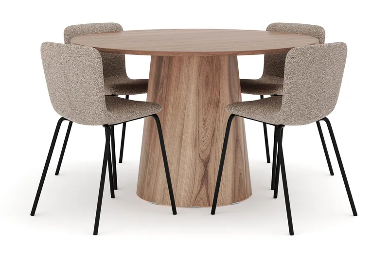 Lanzo Spisebord 120 cm med 4 Katy Spisestole - Møbler - Borde - Spisebordssæt