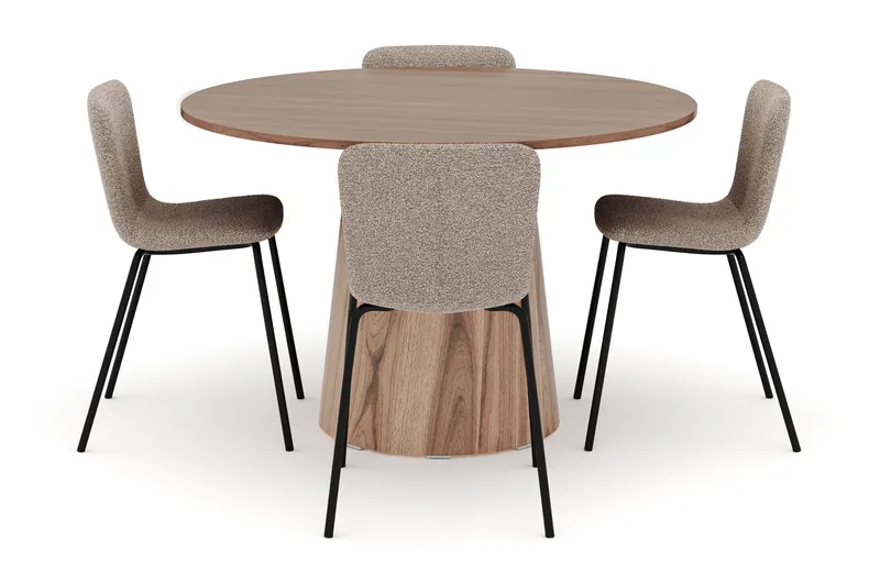 Lanzo Spisebord 120 cm med 4 Katy Spisestole - Møbler - Borde - Spisebordssæt