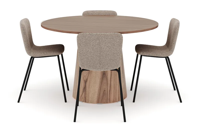 Lanzo Spisebord 120 cm med 4 Katy Spisestole - Møbler - Borde - Spisebordssæt