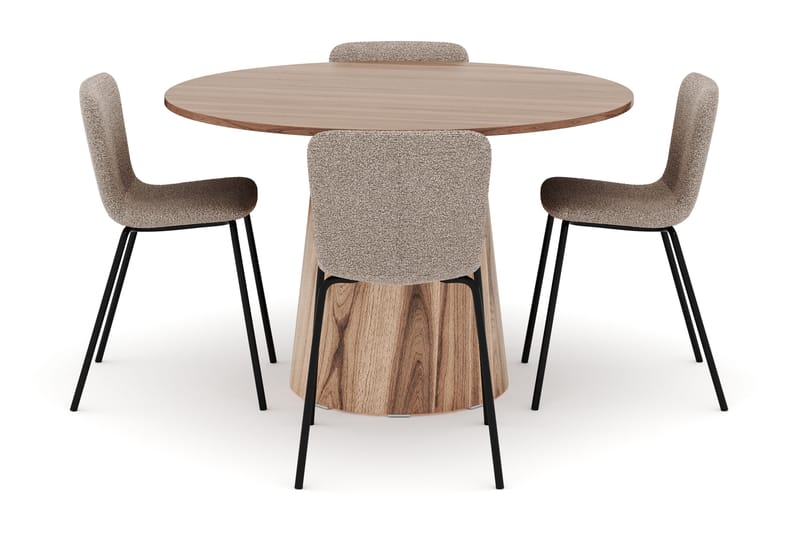 Lanzo Spisebord 120 cm med 4 Katy Spisestole - Møbler - Borde - Spisebordssæt