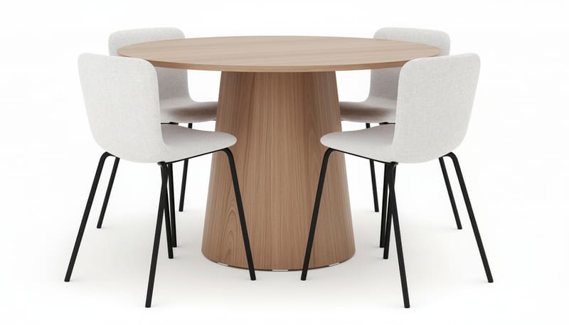 Lanzo Spisebord 120 cm med 4 Katy Spisestole, undefined