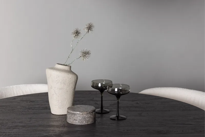 Lanzo Spisegruppe 120 cm Rund med 4 Edina stole - Mocca - Møbler - Borde - Spisebordssæt