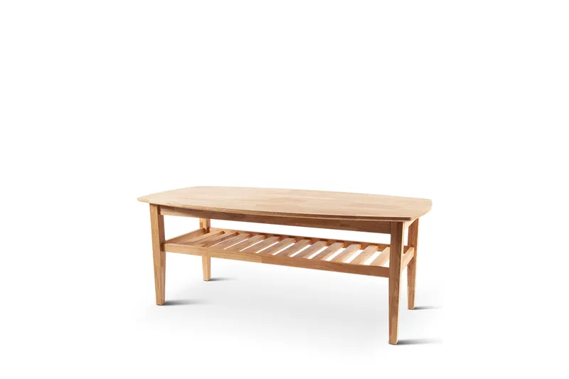 Leeds Sofabord 130x70 cm i massivt træ - Natur/Eg - Møbler - Borde - Sofabord