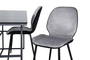 Leif Rektangulær Spisegruppe 200 cm med 4 Emma Spisestole - lysegrå - Møbler - Borde - Spisebordssæt