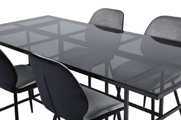 Leif Rektangulær Spisegruppe 200 cm med 4 Emma Spisestole - lysegrå - Møbler - Borde - Spisebordssæt