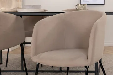 Leif Spisebord 200 cm med 4 Berit Armstole med Armlæn - Møbler - Borde - Spisebordssæt