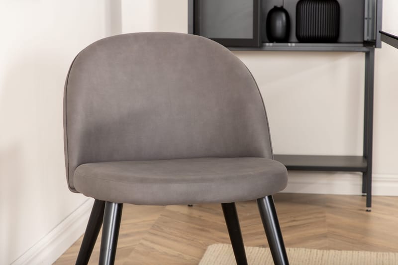 Leifa spisebordssæt 200 cm inkl. 6 Velvets stole - Sort/Grå - Møbler - Borde - Spisebordssæt