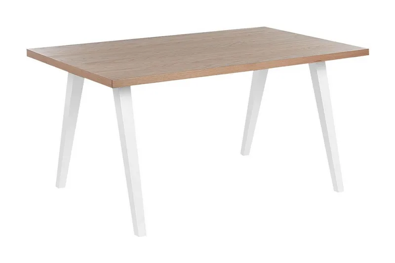 Lenister Spisebord 90x150 cm, Hvid/Lysebrun