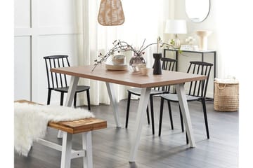 Lenister Spisebord 90x150 cm - Hvid/Lysebrun - Møbler - Borde - Spisebord og køkkenbord