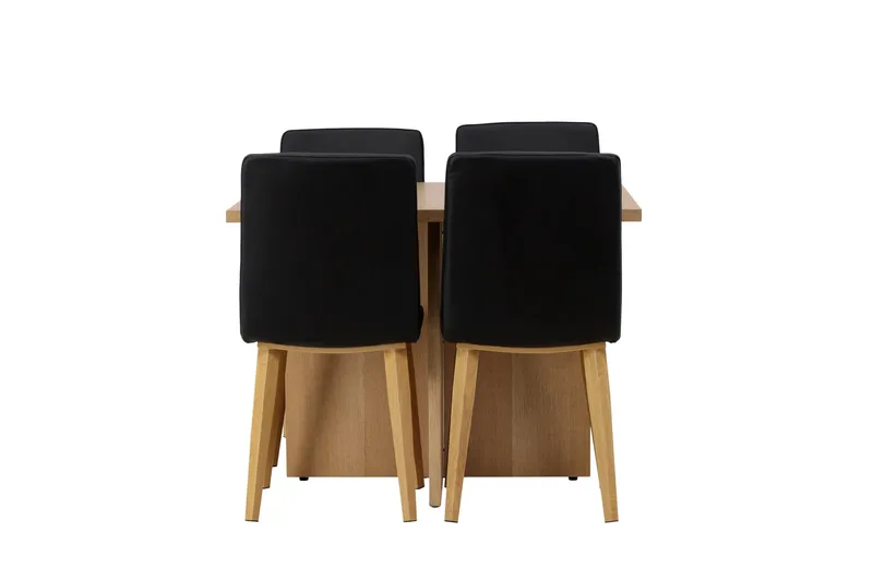 Leo Spisebordssæt 100 cm Rektangulær med 4 Today Stole, Svart