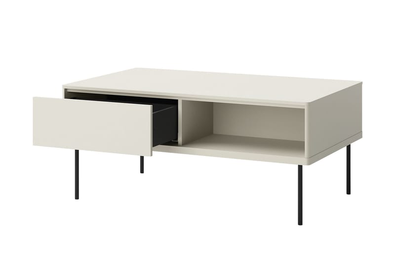 Levisa 110 cm Rektangulært Sofabord med Skuffer i Træ - Beige - Møbler - Borde - Sofabord