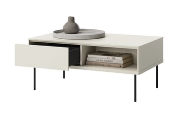 Levisa 110 cm Rektangulært Sofabord med Skuffer i Træ - Beige - Møbler - Borde - Sofabord