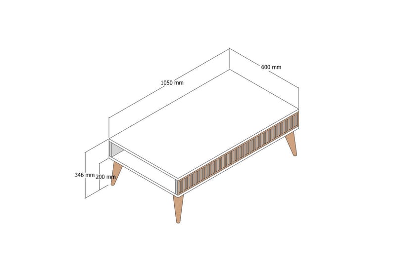Lissione Sofabord 105 cm - Valnød/Hvid - Møbler - Borde - Sofabord