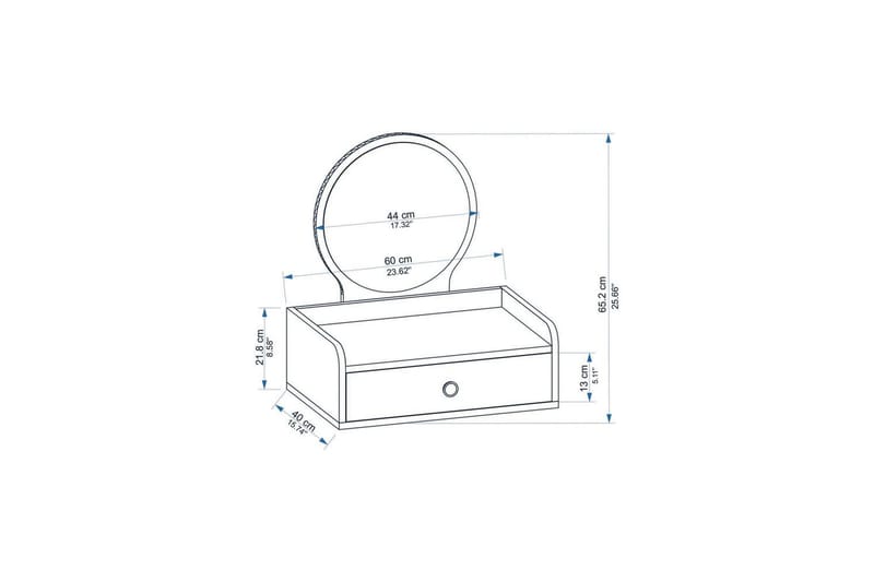 Loomba Toiletbord 60 cm - Eg - Møbler - Borde - Sminkebord & konsolbord