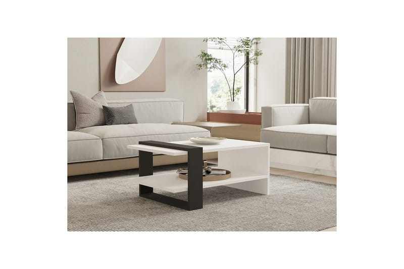 Lorva Sofabord 80 cm - Antracit/Hvid - Møbler - Borde - Sofabord