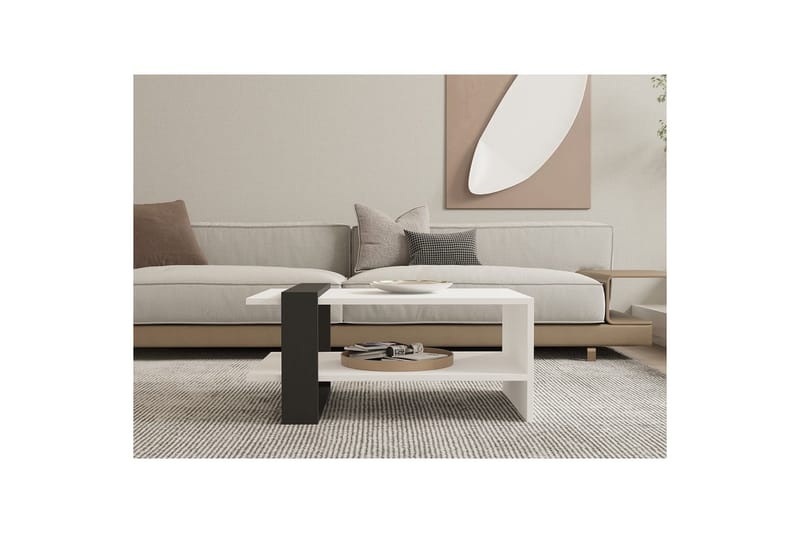 Lorva Sofabord 80 cm - Antracit/Hvid - Møbler - Borde - Sofabord