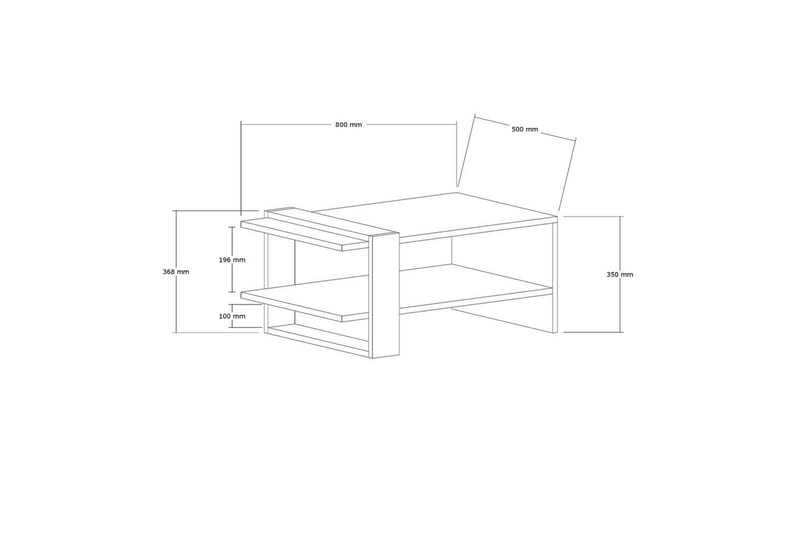 Lorva Sofabord 80 cm - Antracit/Hvid - Møbler - Borde - Sofabord