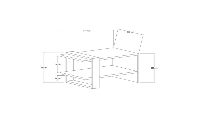 Lorva Sofabord 80 cm - Antracit/Hvid - Møbler - Borde - Sofabord