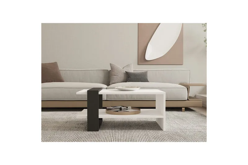 Lorva Sofabord 80 cm - Antracit/Hvid - Møbler - Borde - Sofabord