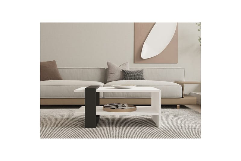 Lorva Sofabord 80 cm - Antracit/Hvid - Møbler - Borde - Sofabord
