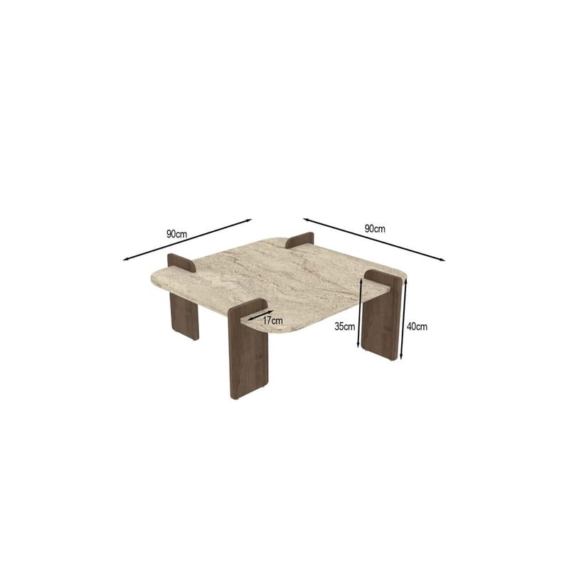 Lorvenor Sofabord 90 cm - Mørkebrun - Møbler - Borde - Sofabord