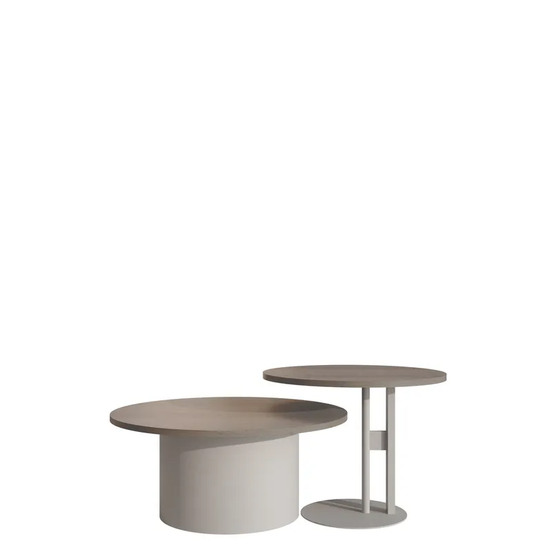 Lorvyn Sæt borde rundt 58/75 cm - Beige og lysebrun - Møbler - Borde - Sofabord