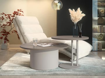 Lorvyn Sæt borde rundt 58/75 cm - Beige og lysebrun - Møbler - Borde - Sofabord