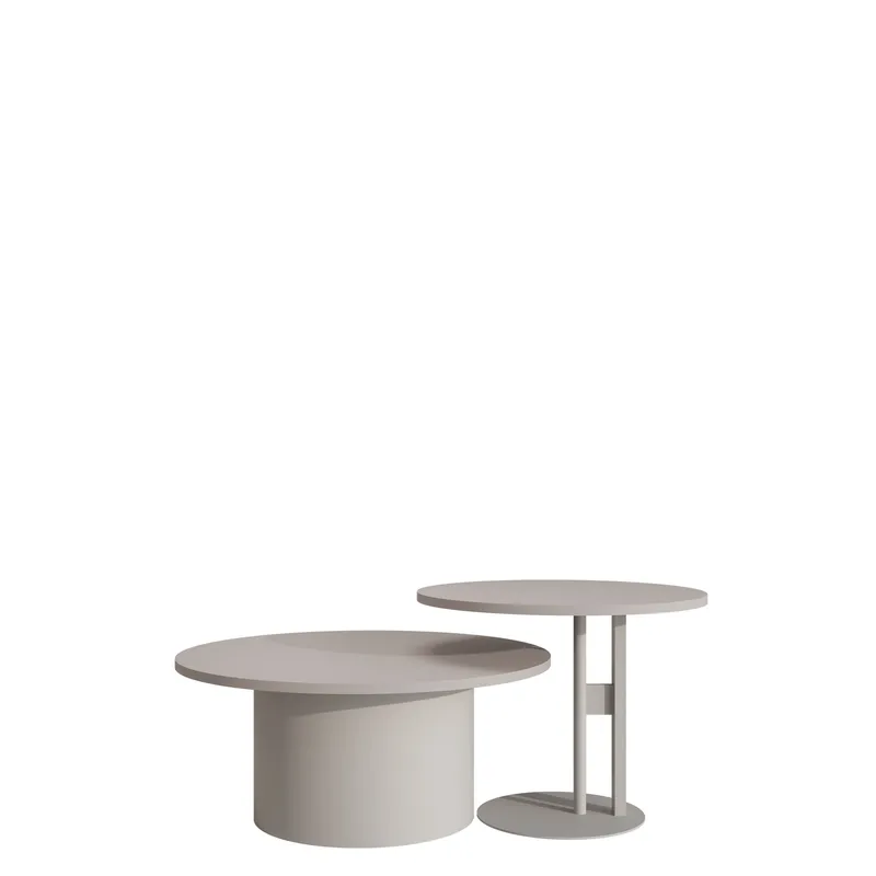 Lorvyn Sæt borde rundt 58/75 cm - Beige - Møbler - Borde - Sofabord