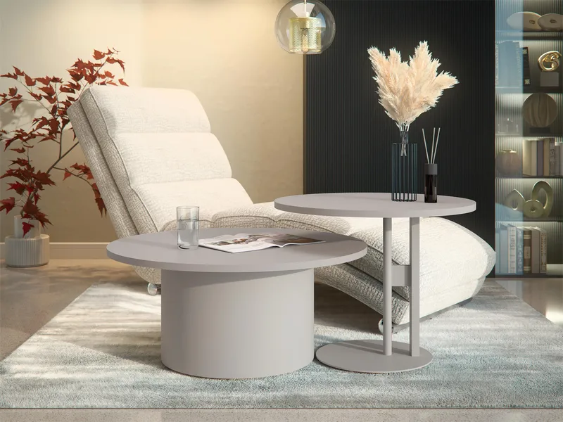 Lorvyn Sæt borde rundt 58/75 cm - Beige - Møbler - Borde - Sofabord