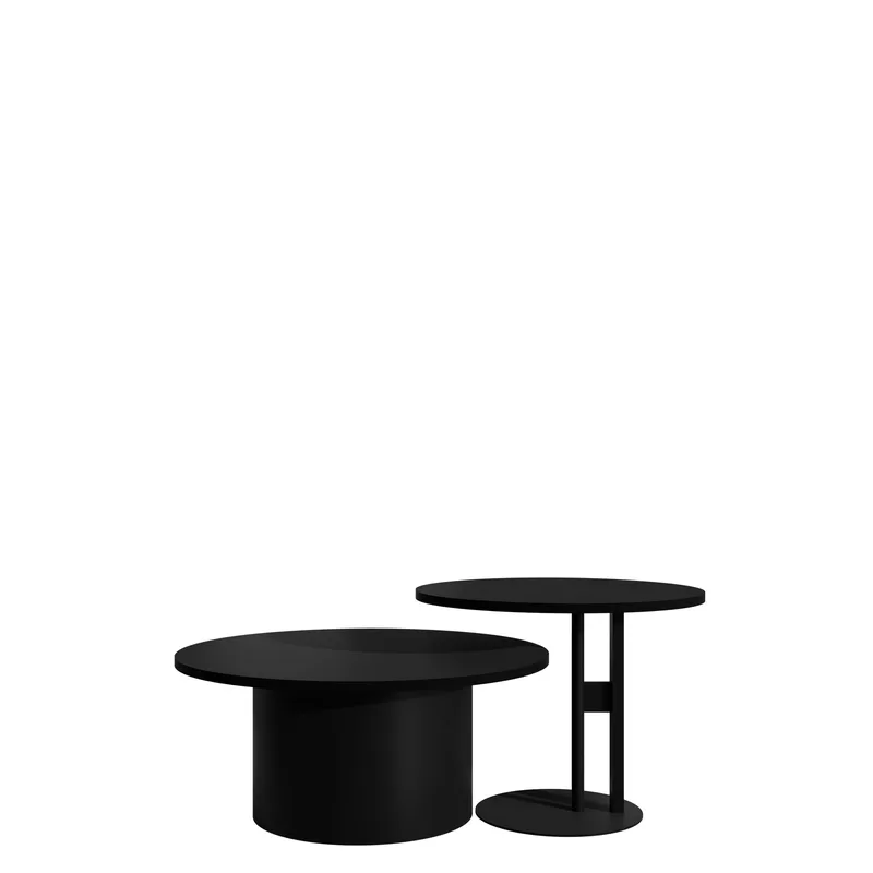 Lorvyn Sæt borde rundt 58/75 cm - Sort - Møbler - Borde - Sofabord