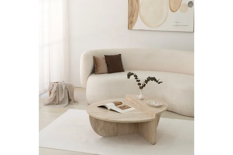 Louvrall Sofabord 90 cm - Beige - Møbler - Borde - Sofabord