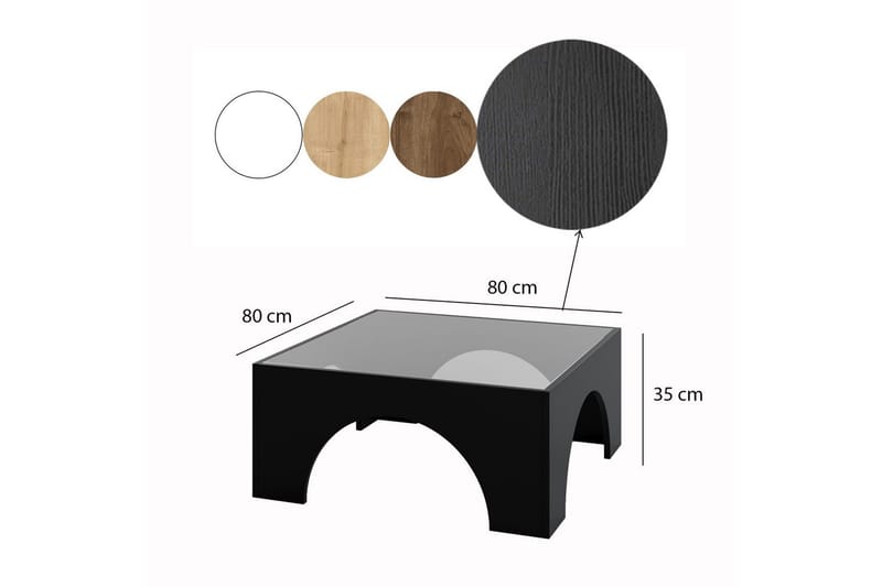 Lowan Sofabord 80 cm - Sort - Møbler - Borde - Sofabord