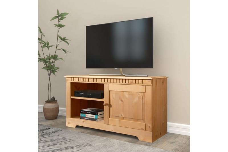 Lowboard Fritstående Tv-bord 94 cm med Opbevaring i Fyrretræ - Honningbrun - Møbler - TV borde & mediemøbler - TV-borde