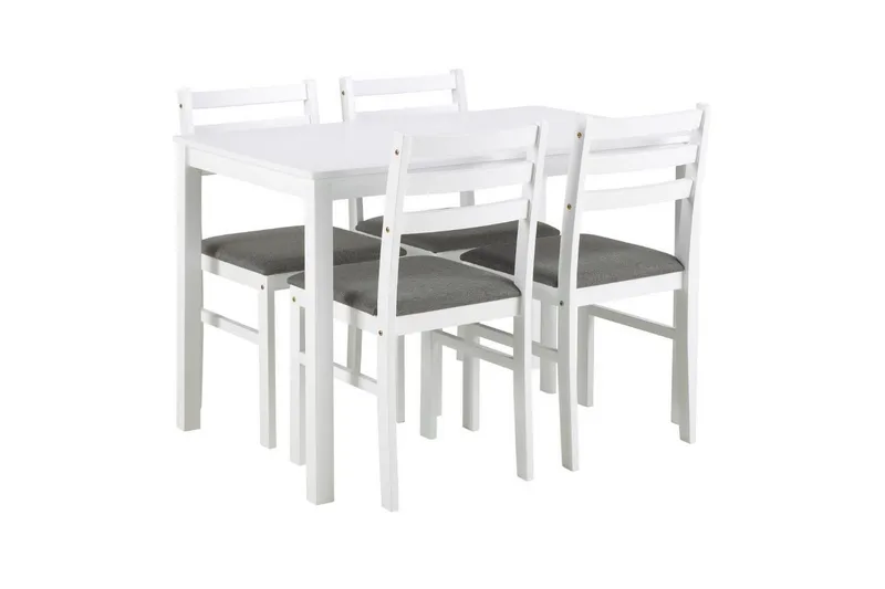 Lumino Spisegruppe 110 Cm + 4 Spisestuestole, Hvid