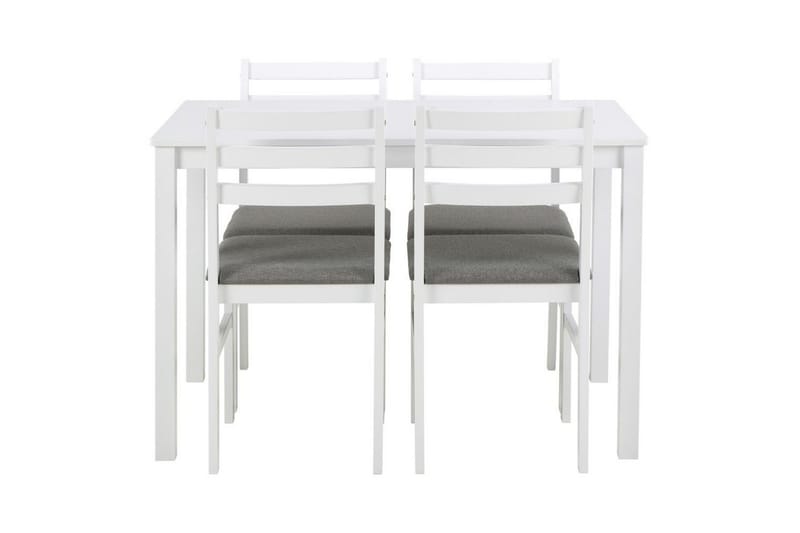 Lumino Spisegruppe 110 Cm + 4 Spisestuestole - Hvid - Møbler - Borde - Spisebordssæt
