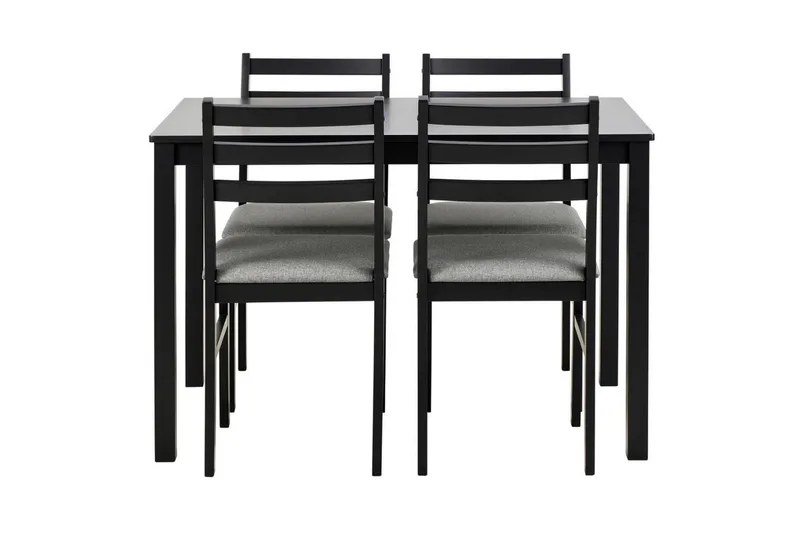 Lumino Spisegruppe 110 Cm + 4 Spisestuestole - Sort - Møbler - Borde - Spisebordssæt