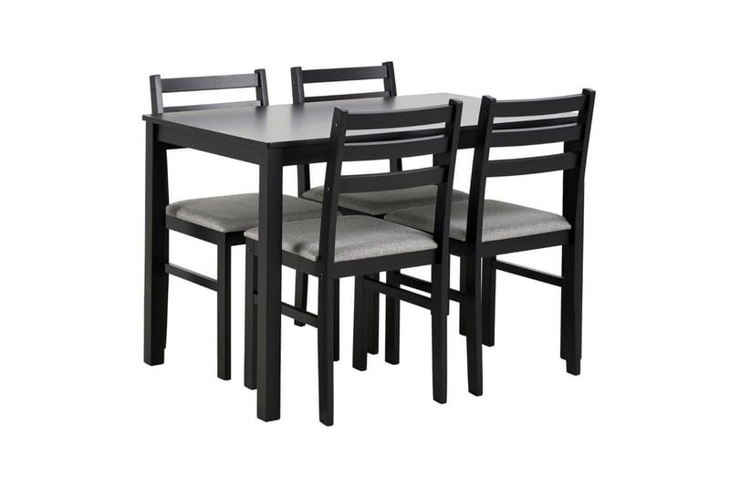 Lumino Spisegruppe 110 Cm + 4 Spisestuestole - Sort - Møbler - Borde - Spisebordssæt
