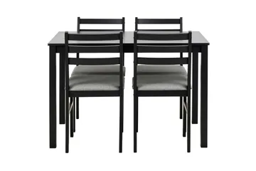 Lumino Spisegruppe 110 Cm + 4 Spisestuestole - Sort - Møbler - Borde - Spisebordssæt
