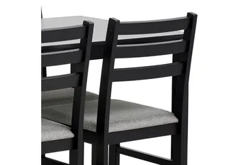 Lumino Spisegruppe 110 Cm + 4 Spisestuestole - Sort - Møbler - Borde - Spisebordssæt