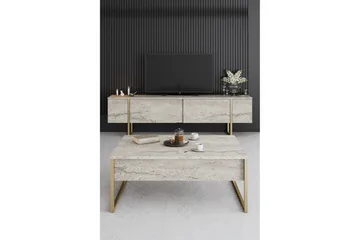 Luxe 90 cm Rektangulært Sofabord i Træ - Beige - Møbler - Borde - Sofabord
