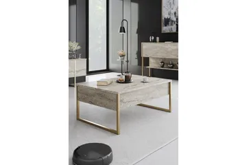 Luxe 90 cm Rektangulært Sofabord i Træ - Beige - Møbler - Borde - Sofabord