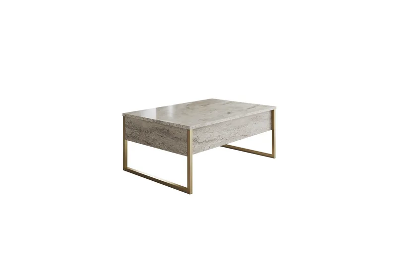 Luxe 90 cm Rektangulært Sofabord i Træ, Beige