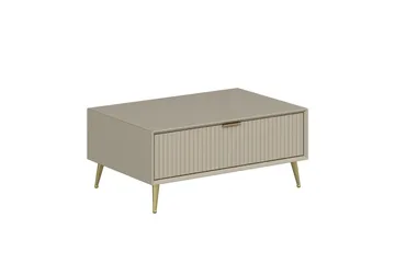 Luxe 90 cm Rektangulært Sofabord med Skuffer i Træ - Beige - Møbler - Borde - Sofabord